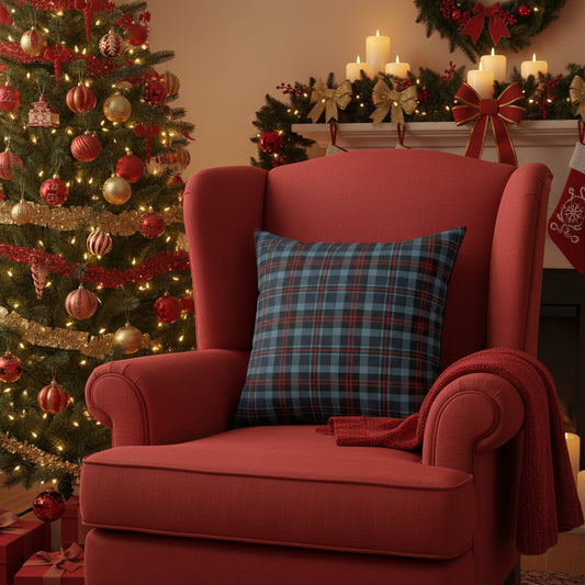 Highland Hearth Plaid Faux Suede Pillow