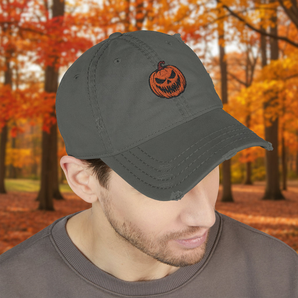 Spooky Embroidered Pumpkin Dad Hat