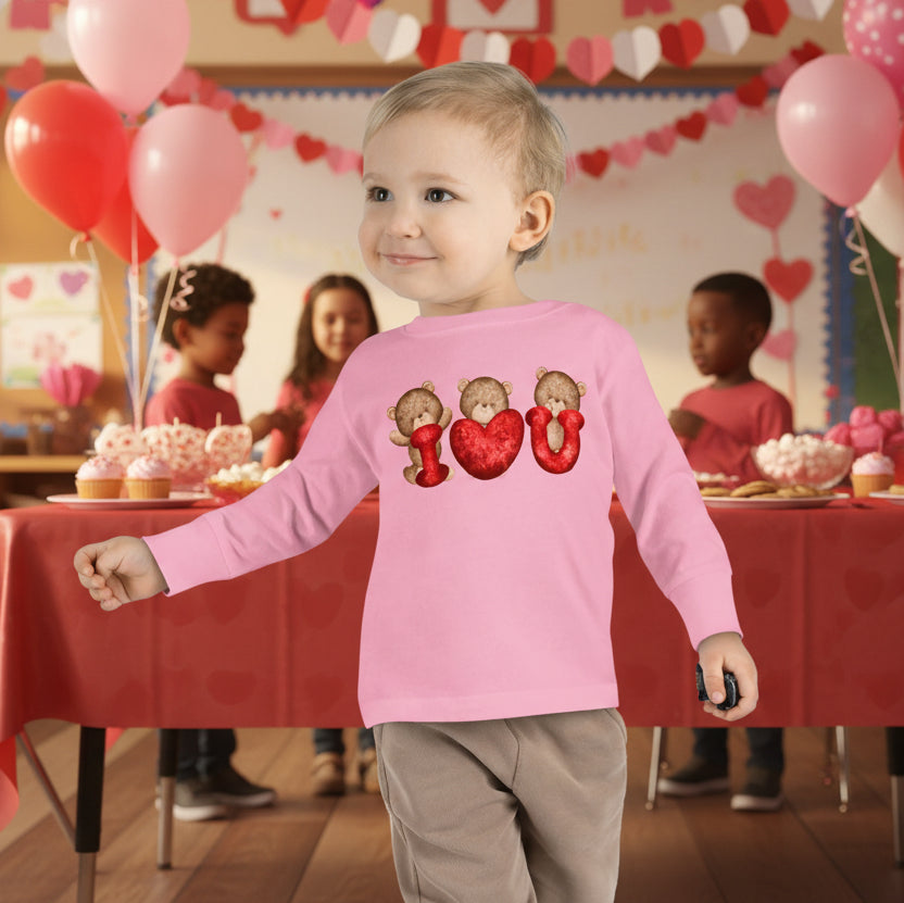 Toddler I ❤️ U  Valentine Bear Long Sleeve Shirt