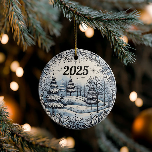 2025 Winter Woodland Ceramic Christmas Ornament
