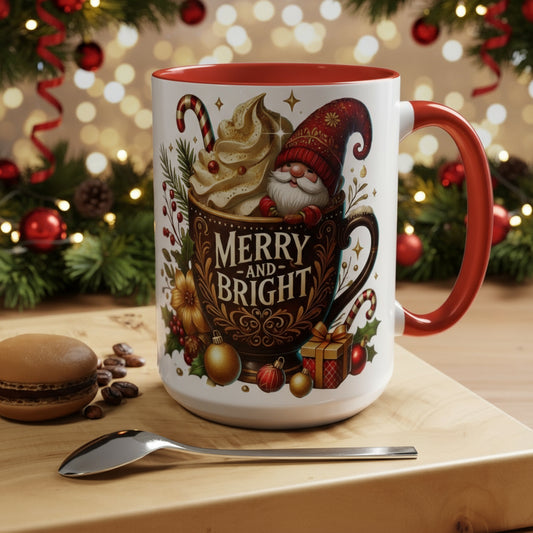 Merry and Bright Holiday Gnome Mug