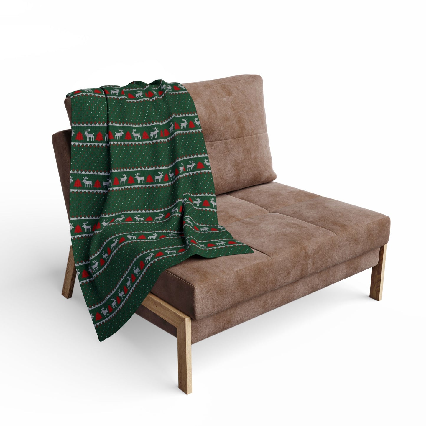 Fair Isle Reindeer Christmas Holiday Fleece Blanket