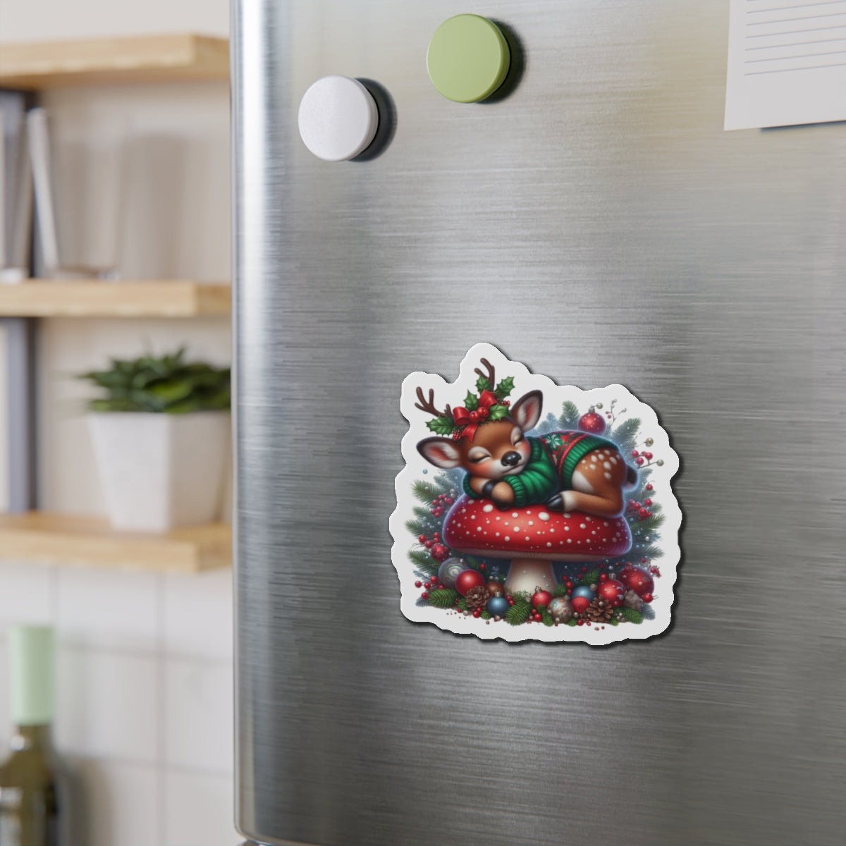 Sleeping Reindeer Fridge Magnet