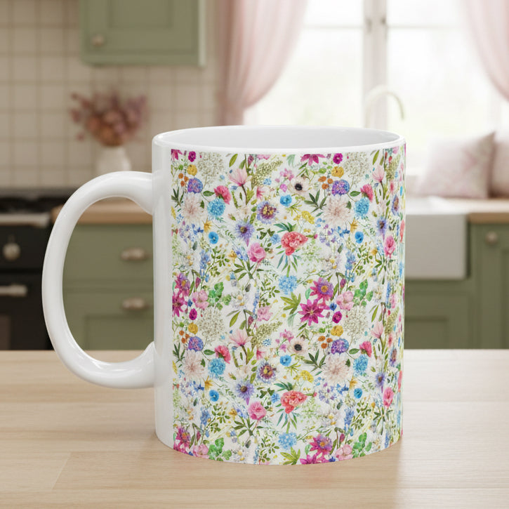 Floral Garden Ceramic Mug, (11oz, 15oz)
