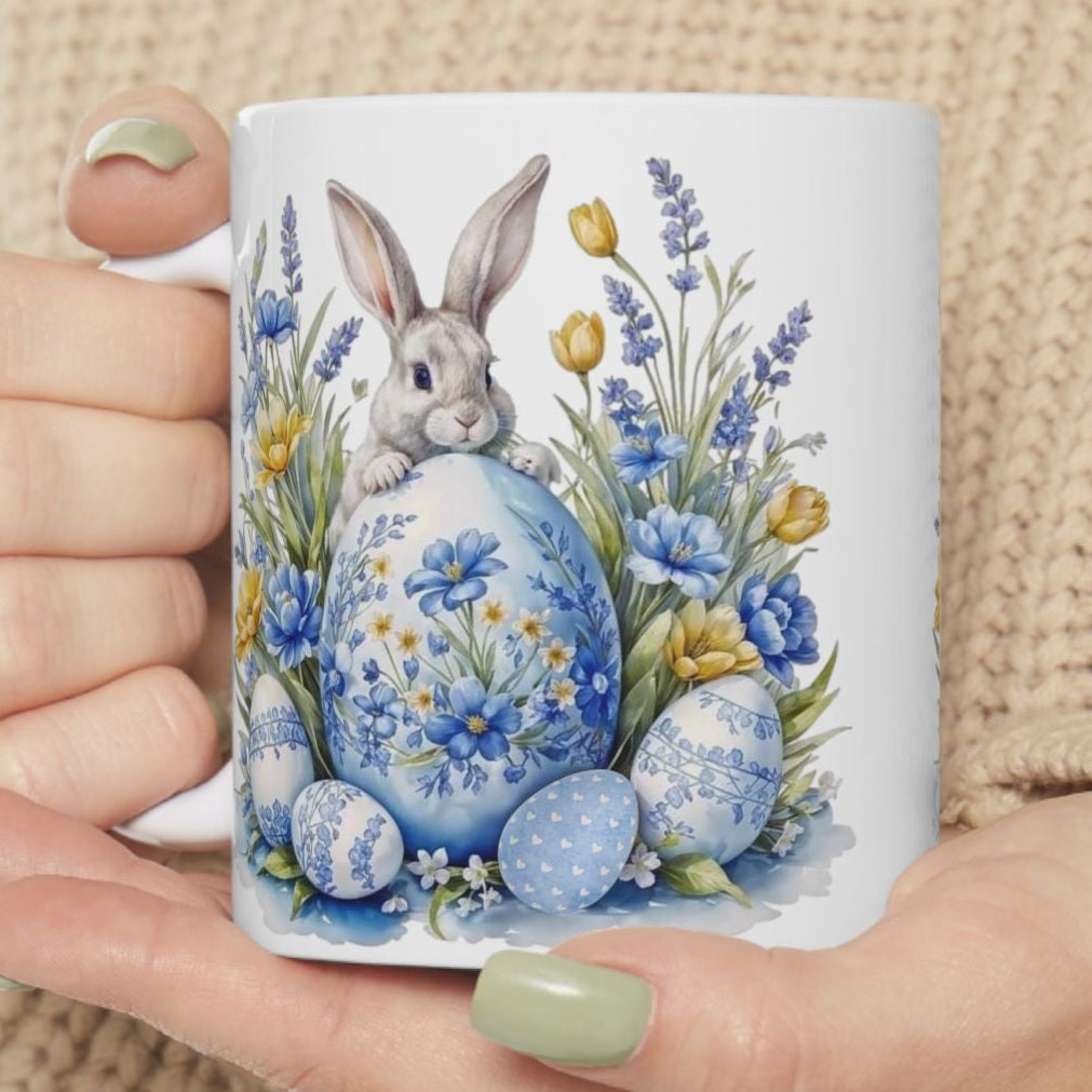 Easter Floral Bunny 11oz Mug