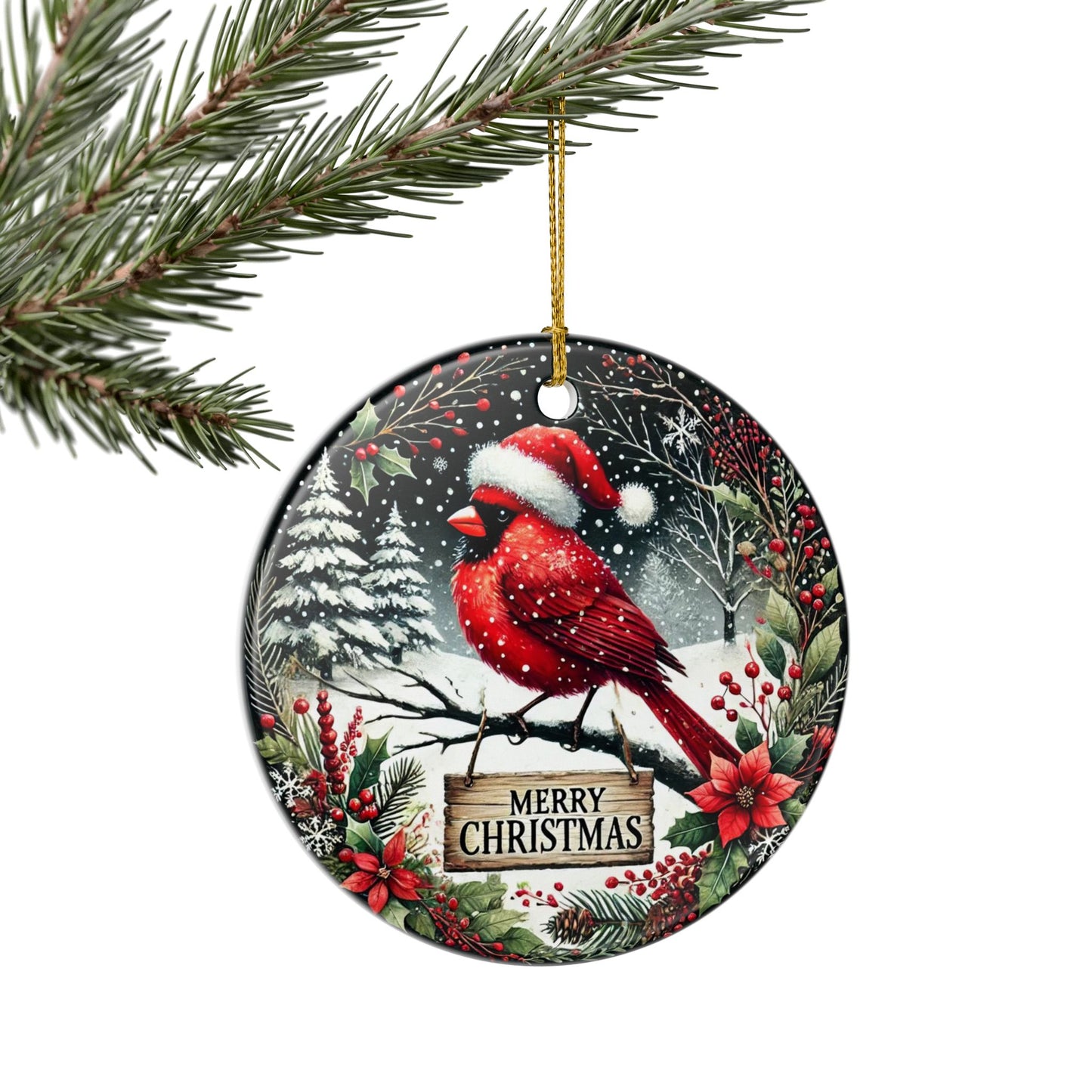 Cardinal Cheer Christmas Ornament