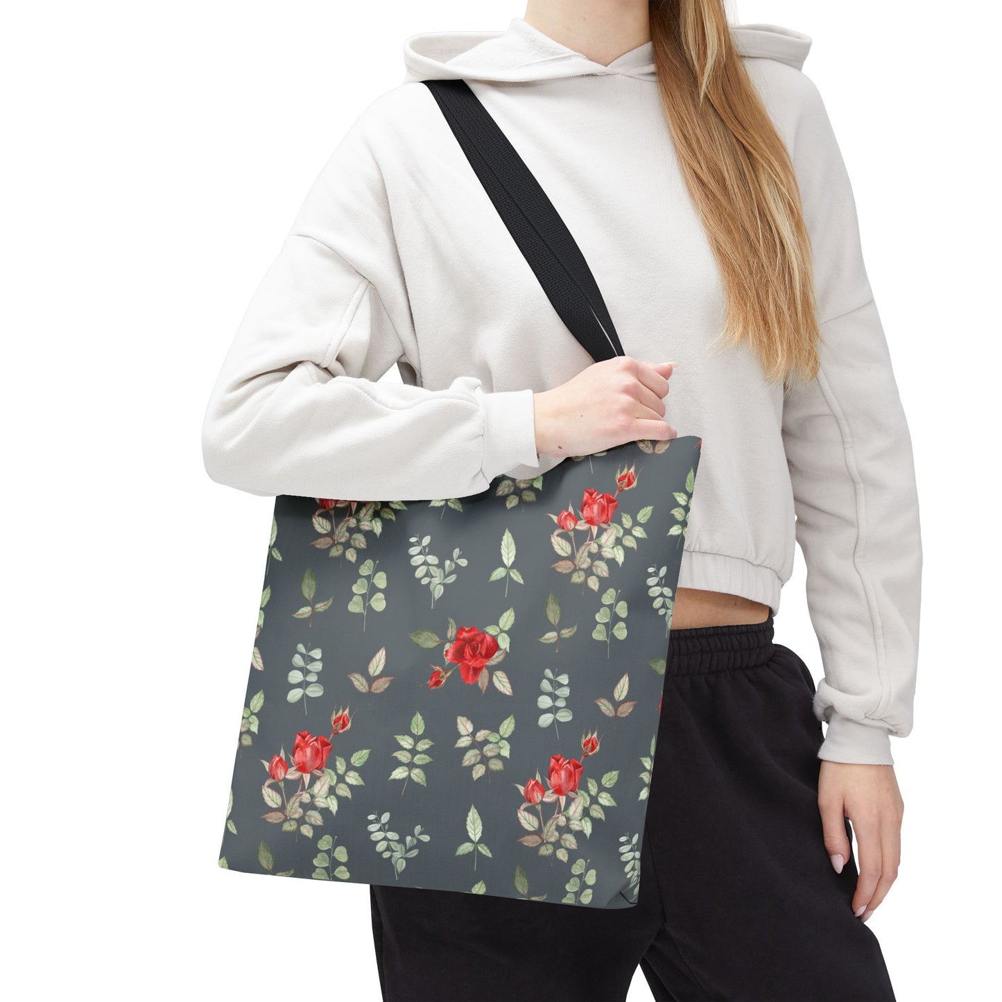 Floral Rose Pattern Tote Bag