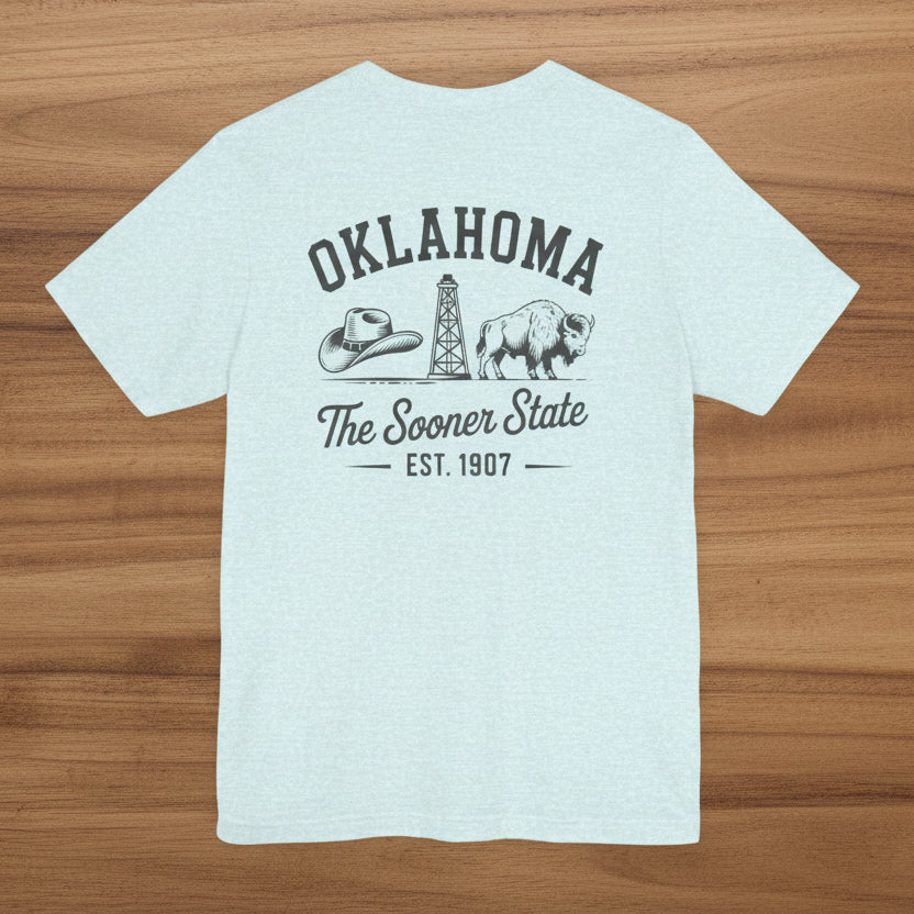 Oklahoma 'The Sooner State' Front & Back Graphic Tee