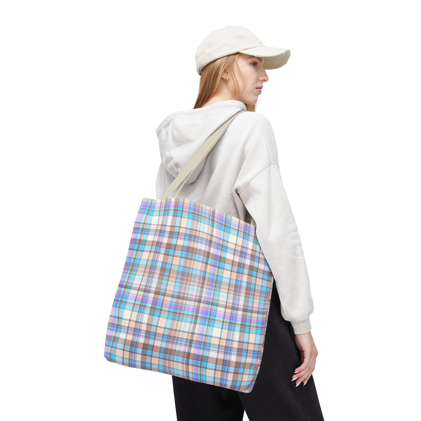 Pastel Plaid Tote Bag