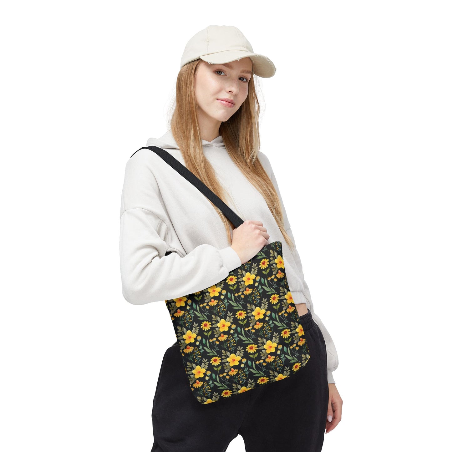 Floral Yellow Tote Bag