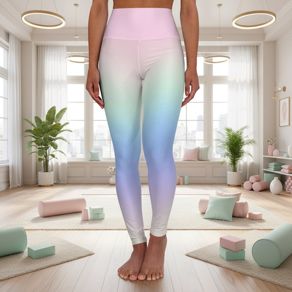 Cotton Candy Ombre High-Waist Yoga Leggings