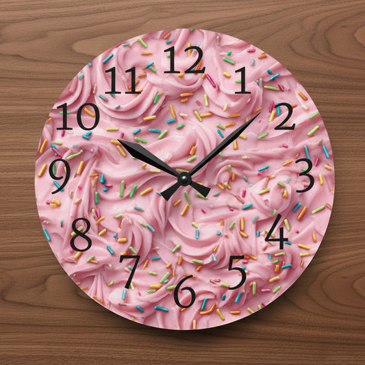Pink Frosting Wall Clock
