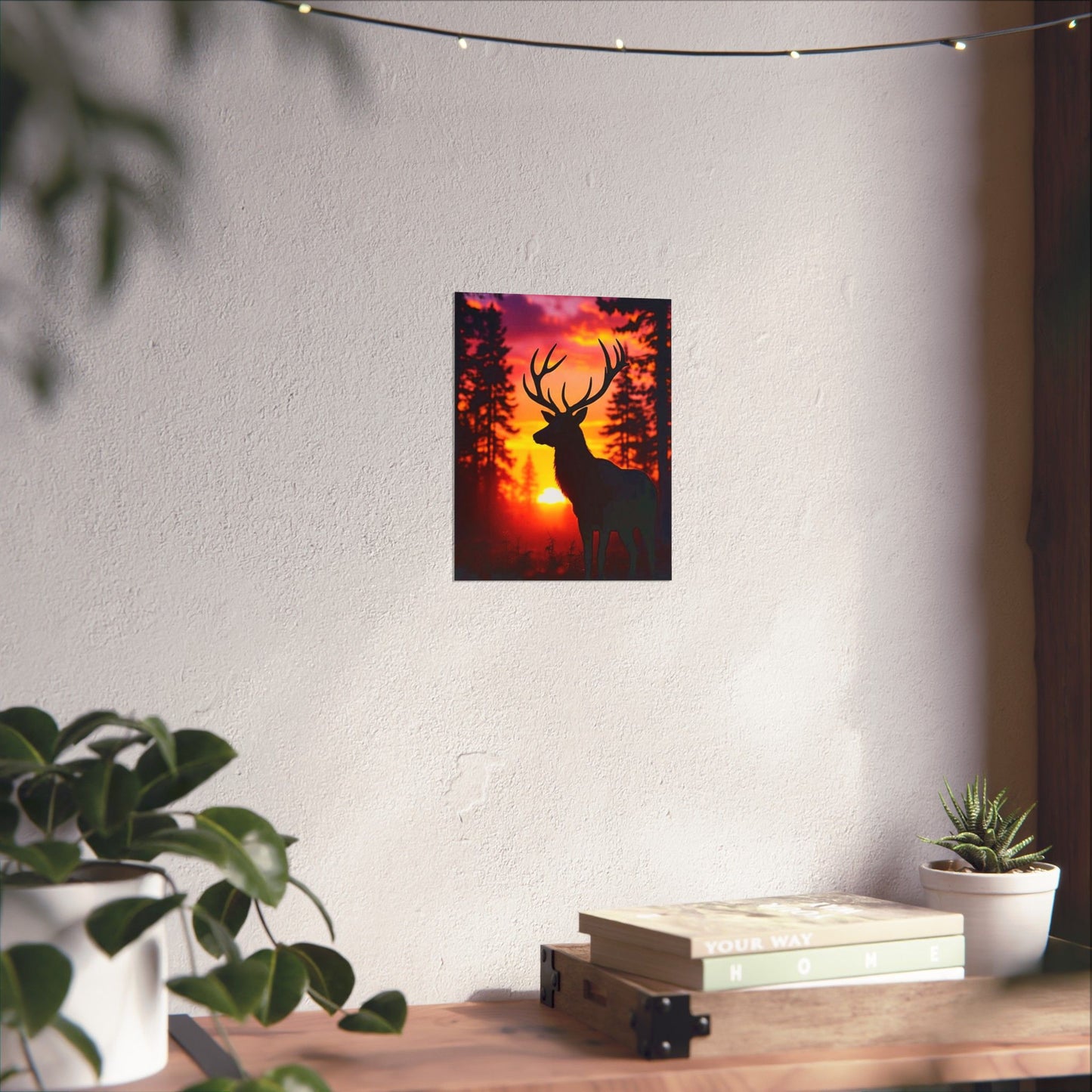 Sunset Deer Matte Poster
