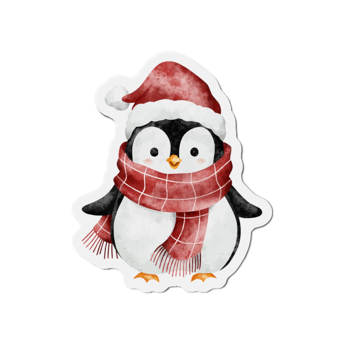 Penguin with Plaid Scarf Fridge Magnet