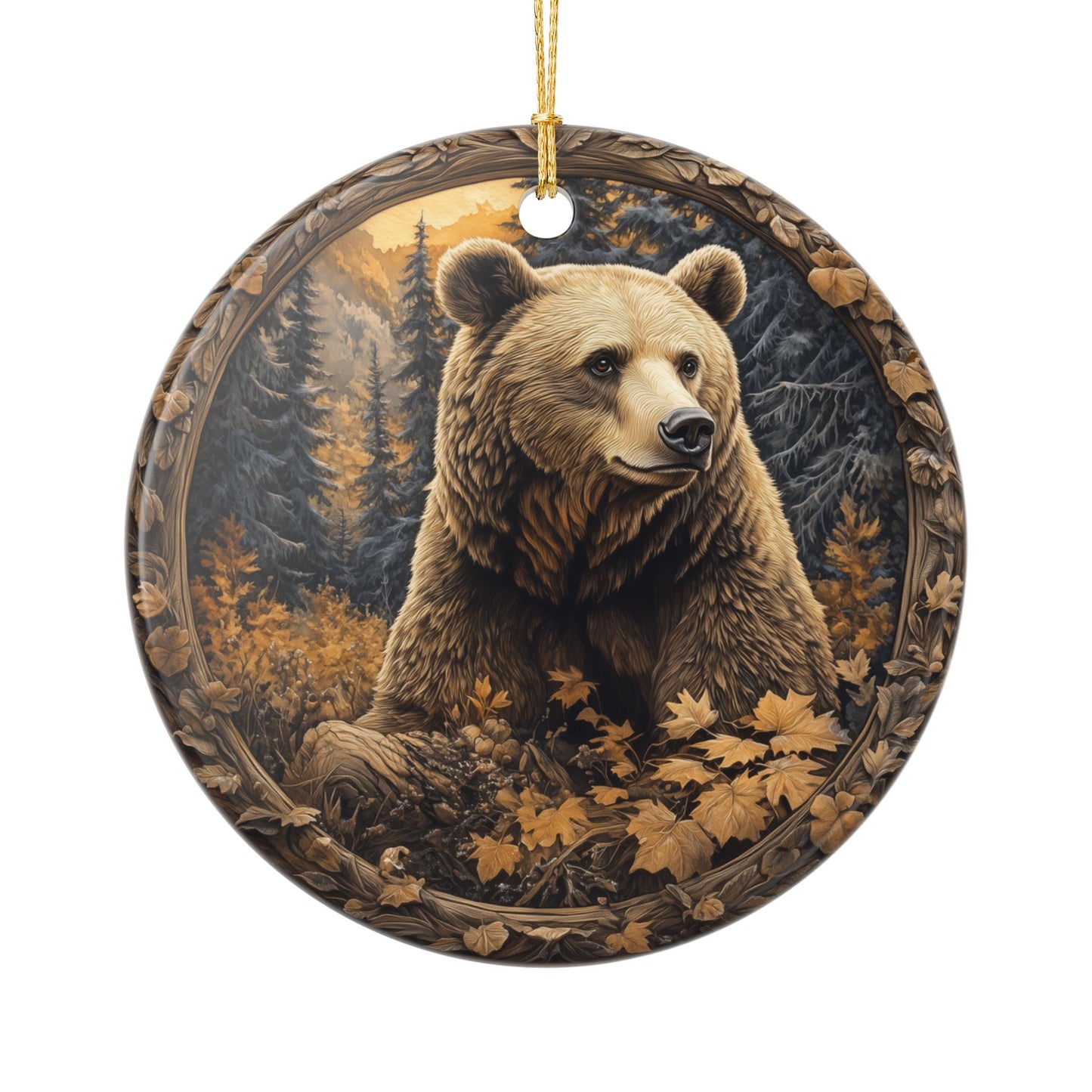 Grizzly Bear Christmas Ornament