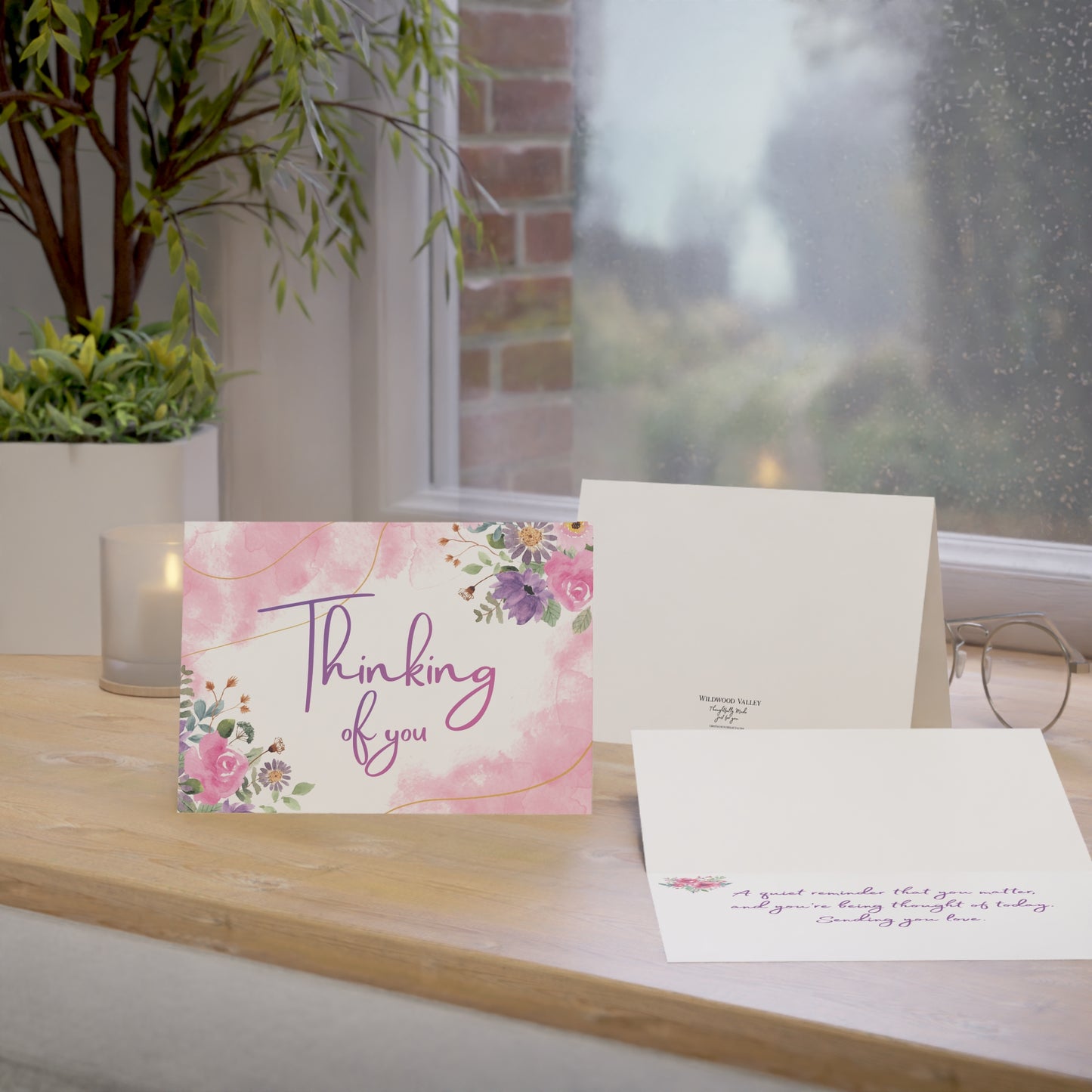 Thinking of You Floral Greeting Cards — Pack of  1 or 10