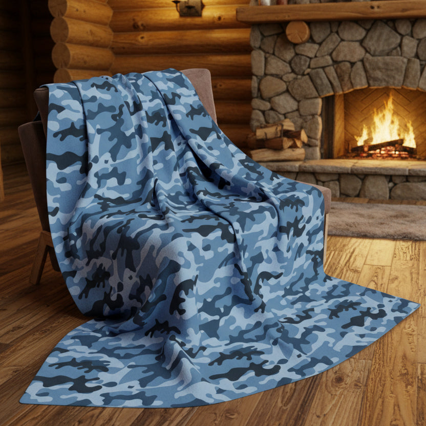 Arctic Blue Camo Fleece Blanket