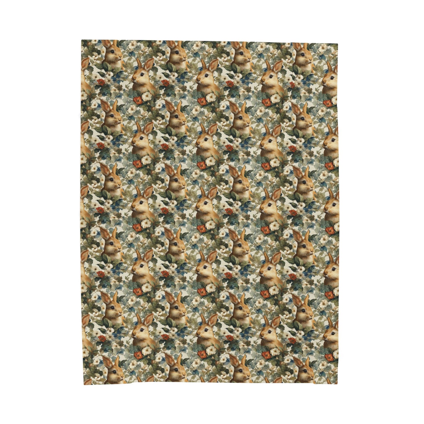 Woodland Bunnies Velveteen Plush Blanket