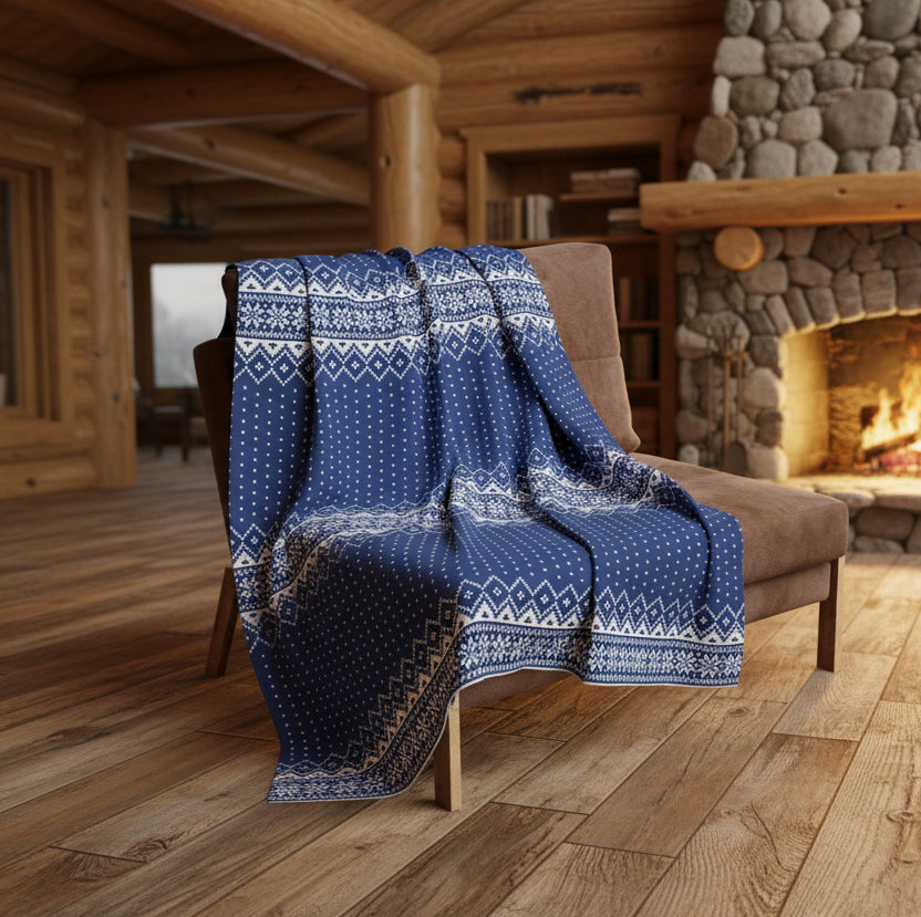 Blue Snowflake Arctic Fleece Blanket
