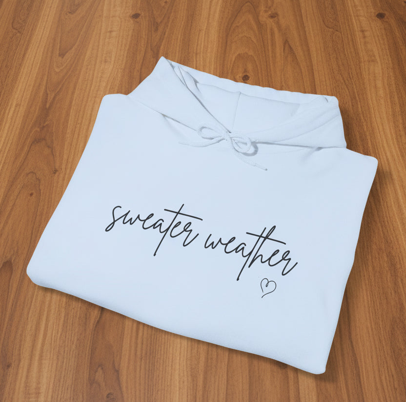 Sweater Weather Hoodie with Heart accent sleeve