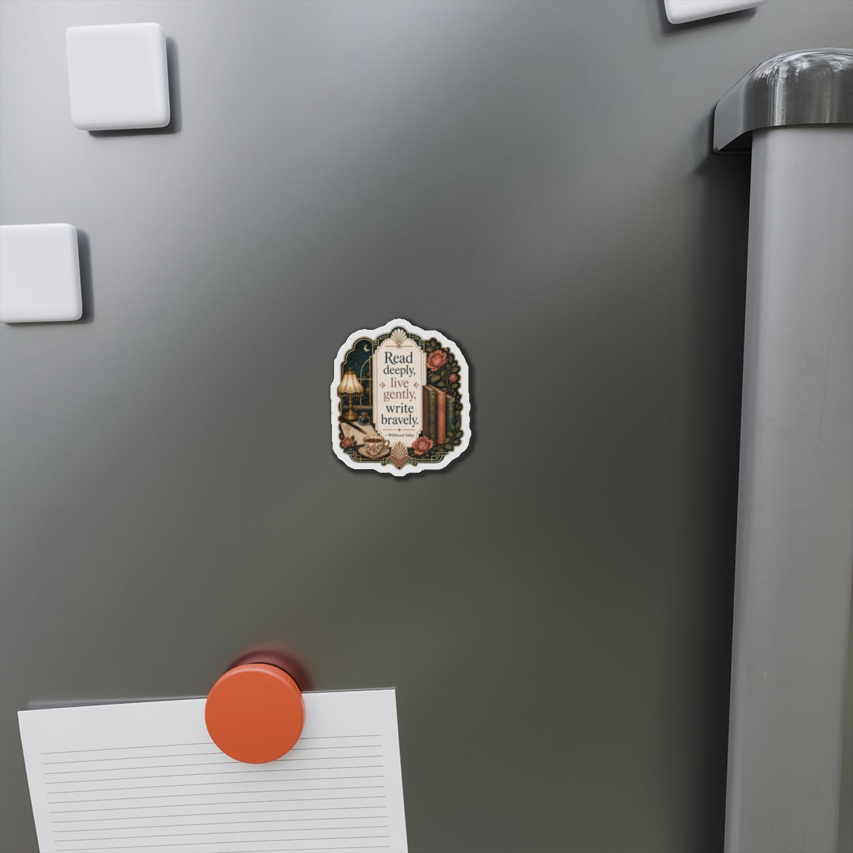 Read Deeply Live Gently Magnet — Literary Vintage Die-Cut Magnet