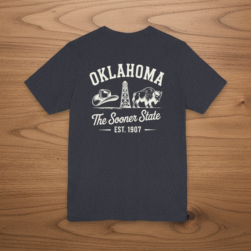 Oklahoma 'The Sooner State' Front & Back Graphic Tee