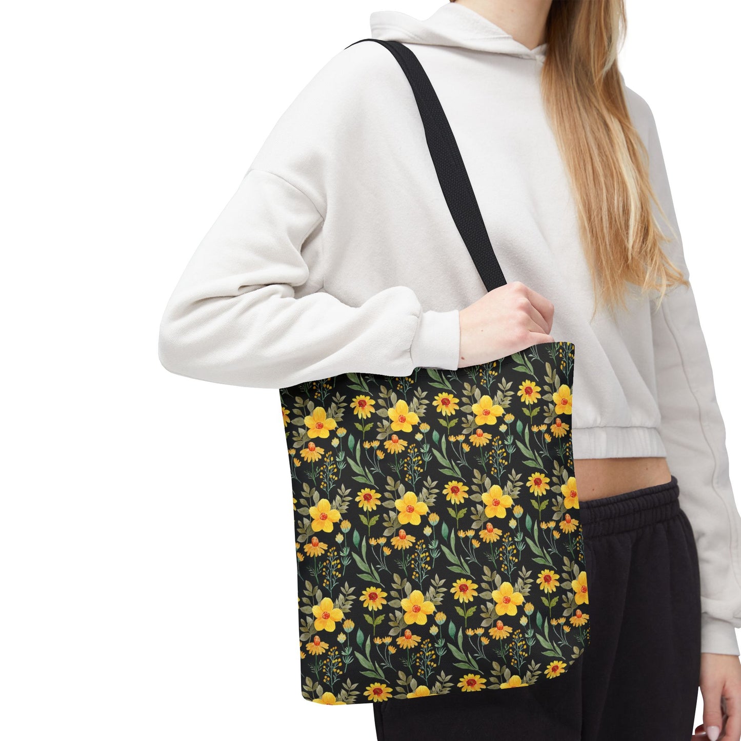 Floral Yellow Tote Bag