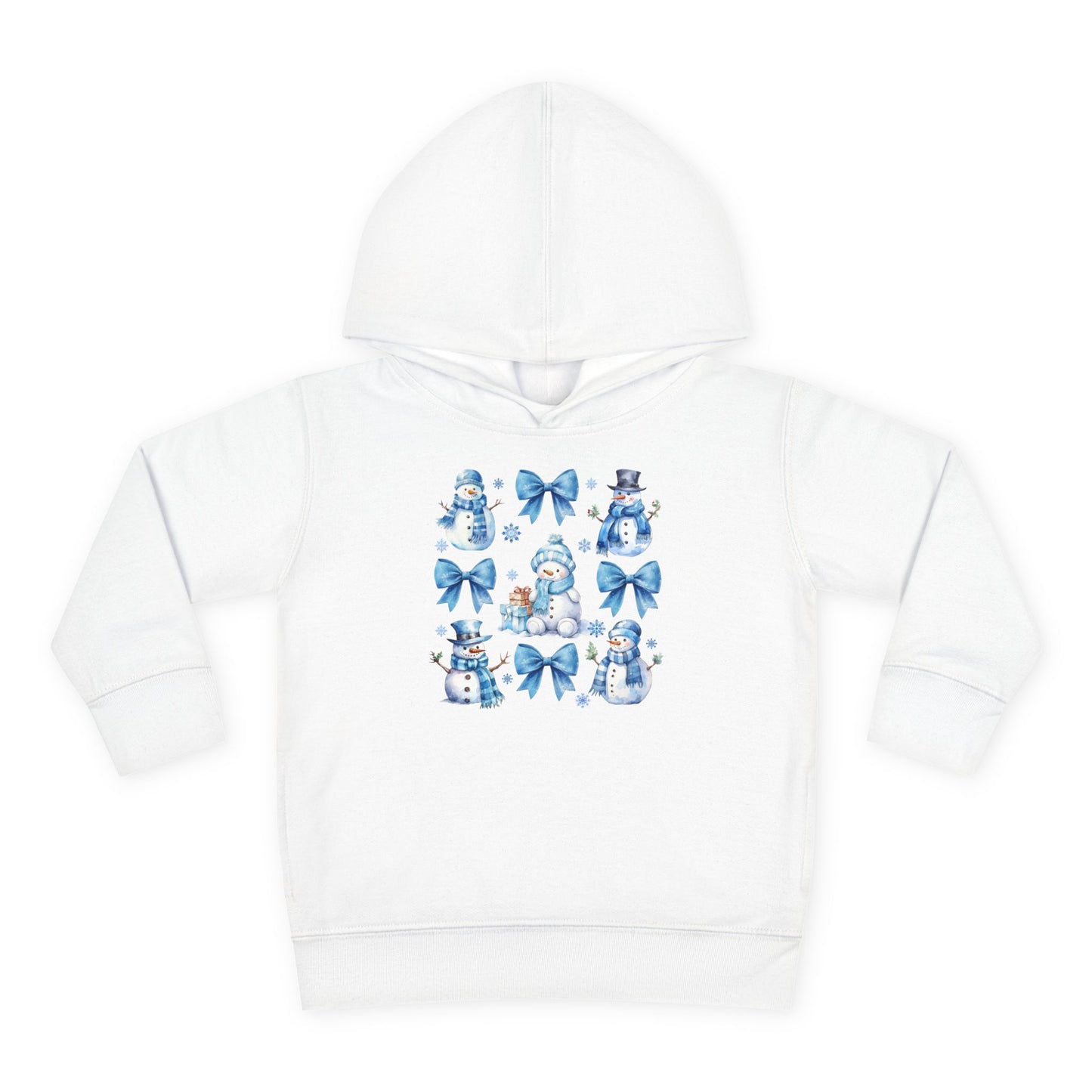 Toddler Blue Winter Bow & Snowman Hoodie