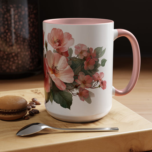 Pink Floral Bouquet 15oz Accent Coffee Mug