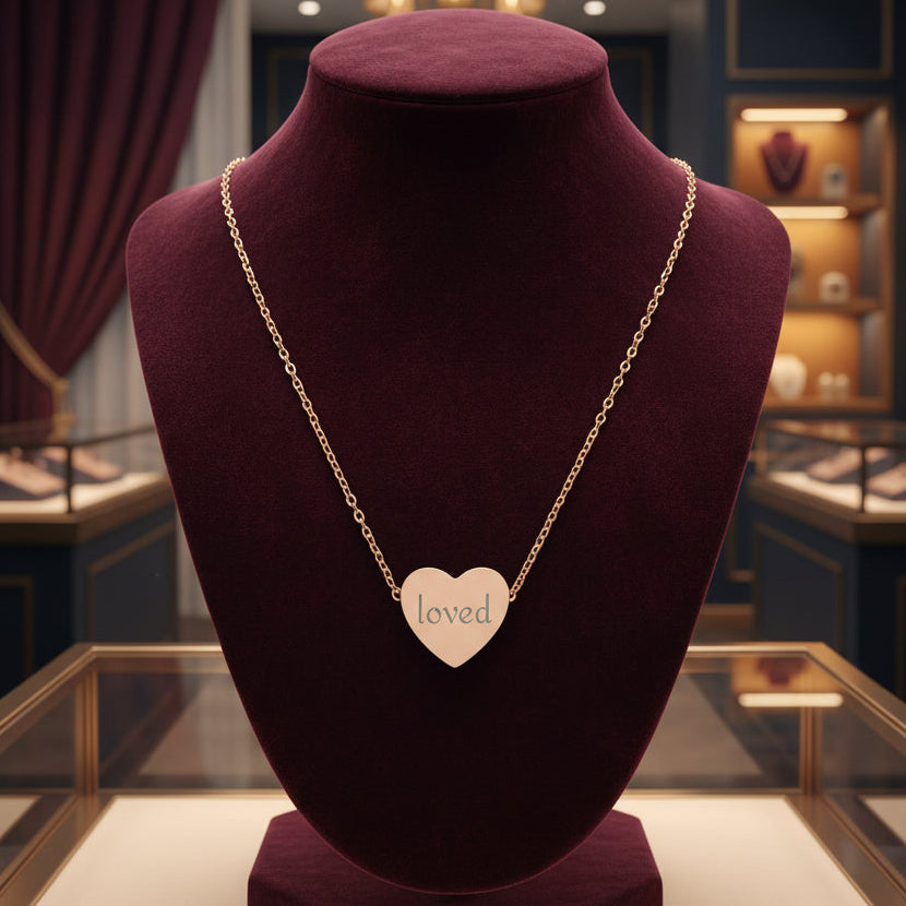 'Loved' Heart Necklace