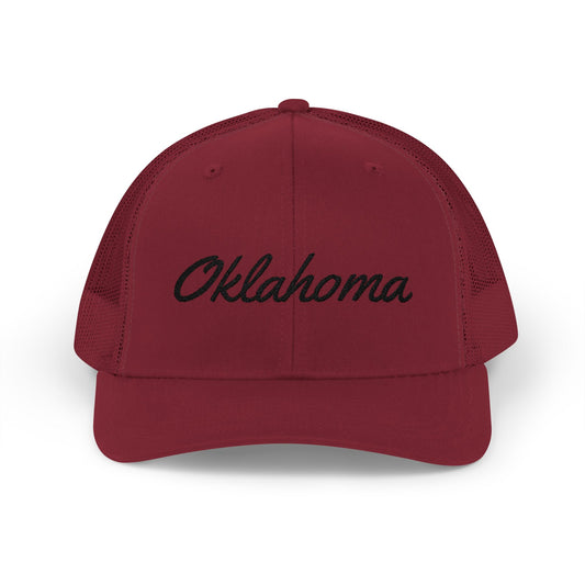 Oklahoma Black Embroidered Mesh Back Baseball Cap