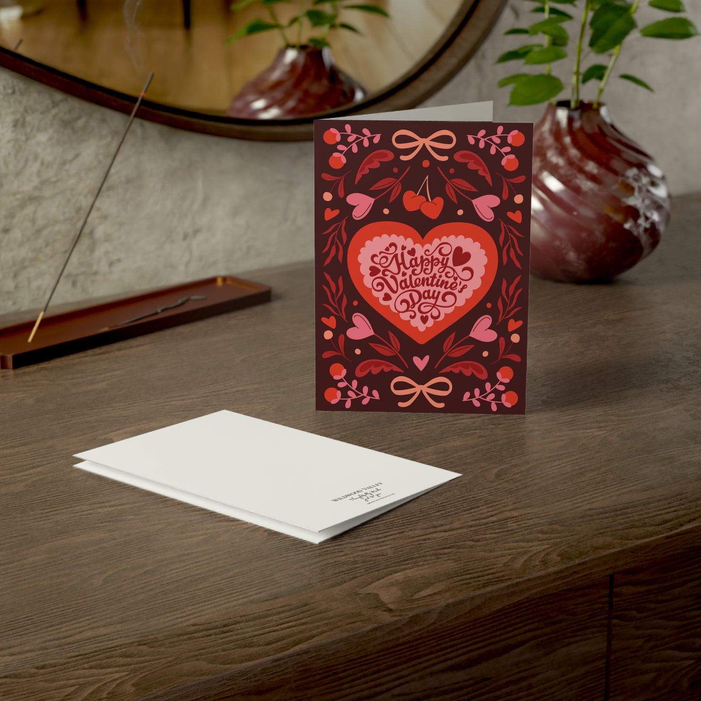 Valentine's Day Heart Greeting Card - Pack of 1 or 10