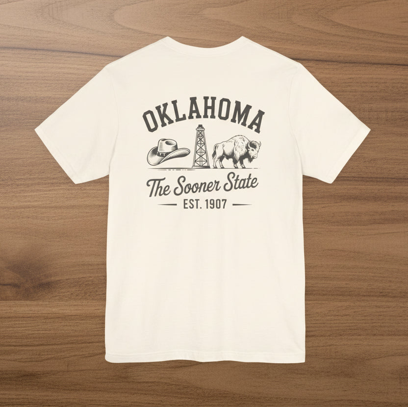 Oklahoma 'The Sooner State' Front & Back Graphic Tee
