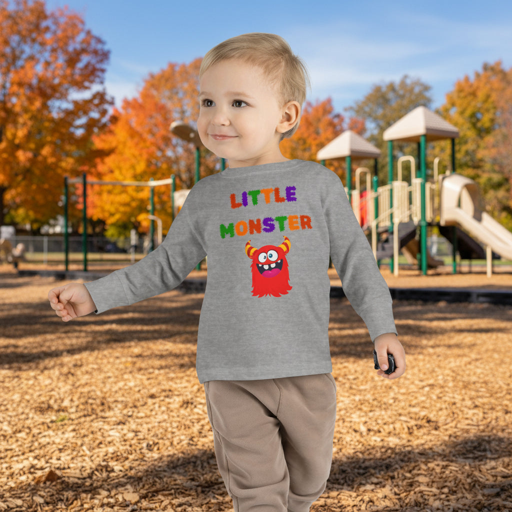 Little Red Monster Toddler Long Sleeve Tee