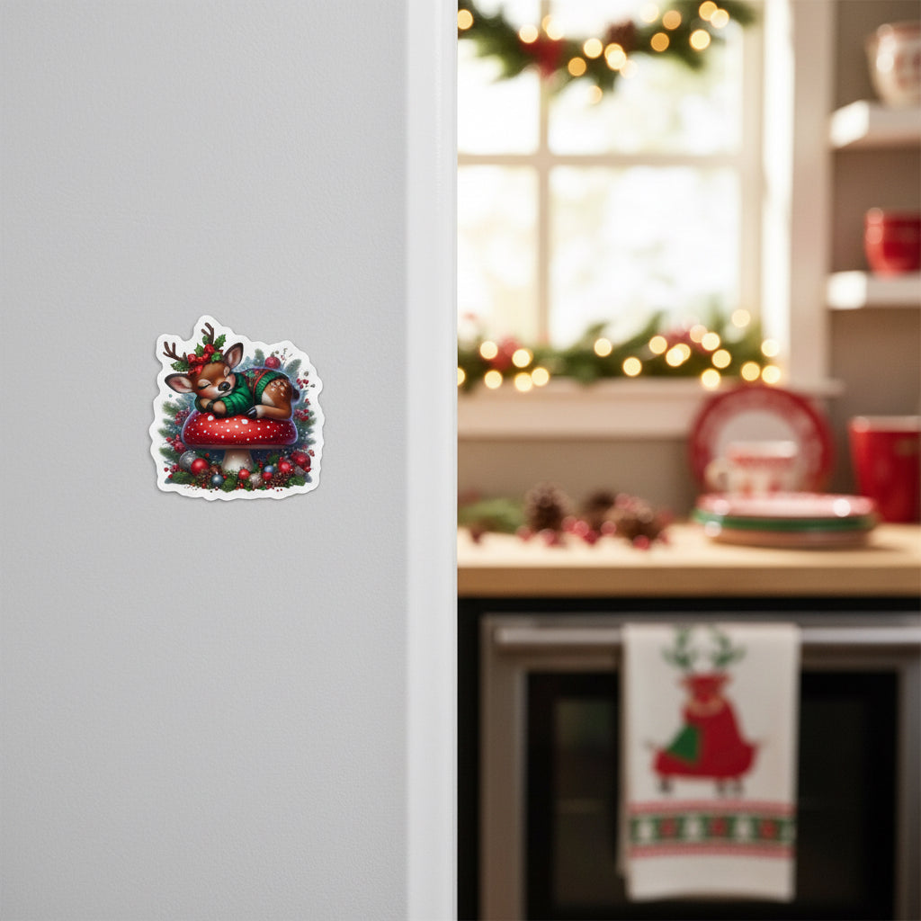Sleeping Reindeer Fridge Magnet
