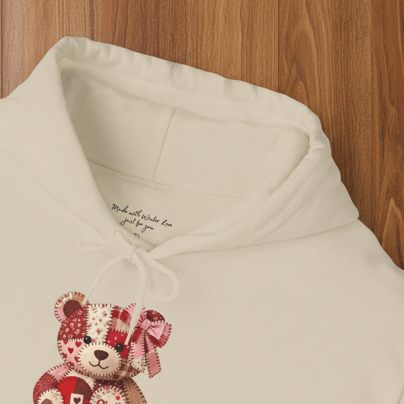 Patchwork Valentine Bear Hoodie