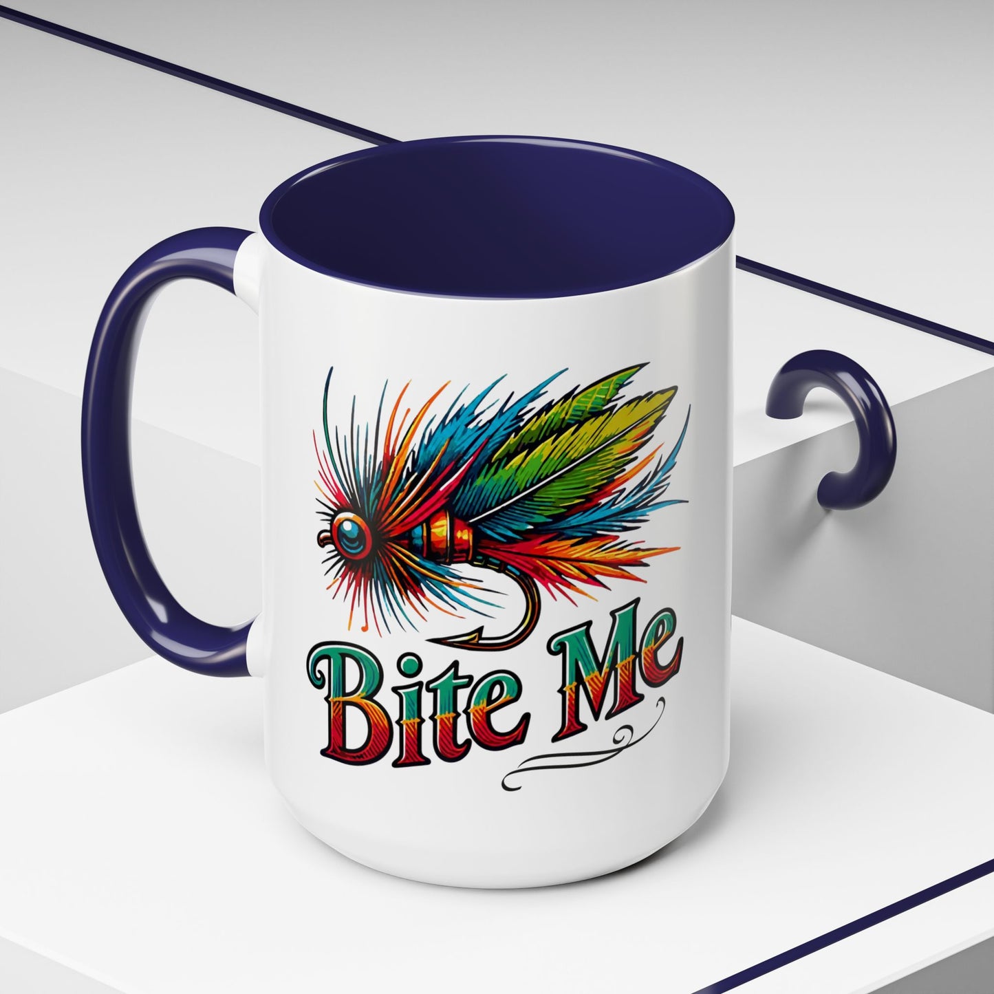 Fishing Lure “Bite Me” 15oz Accent Coffee Mug
