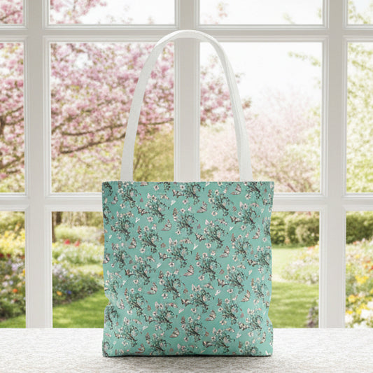 Floral Mint Tote Bag