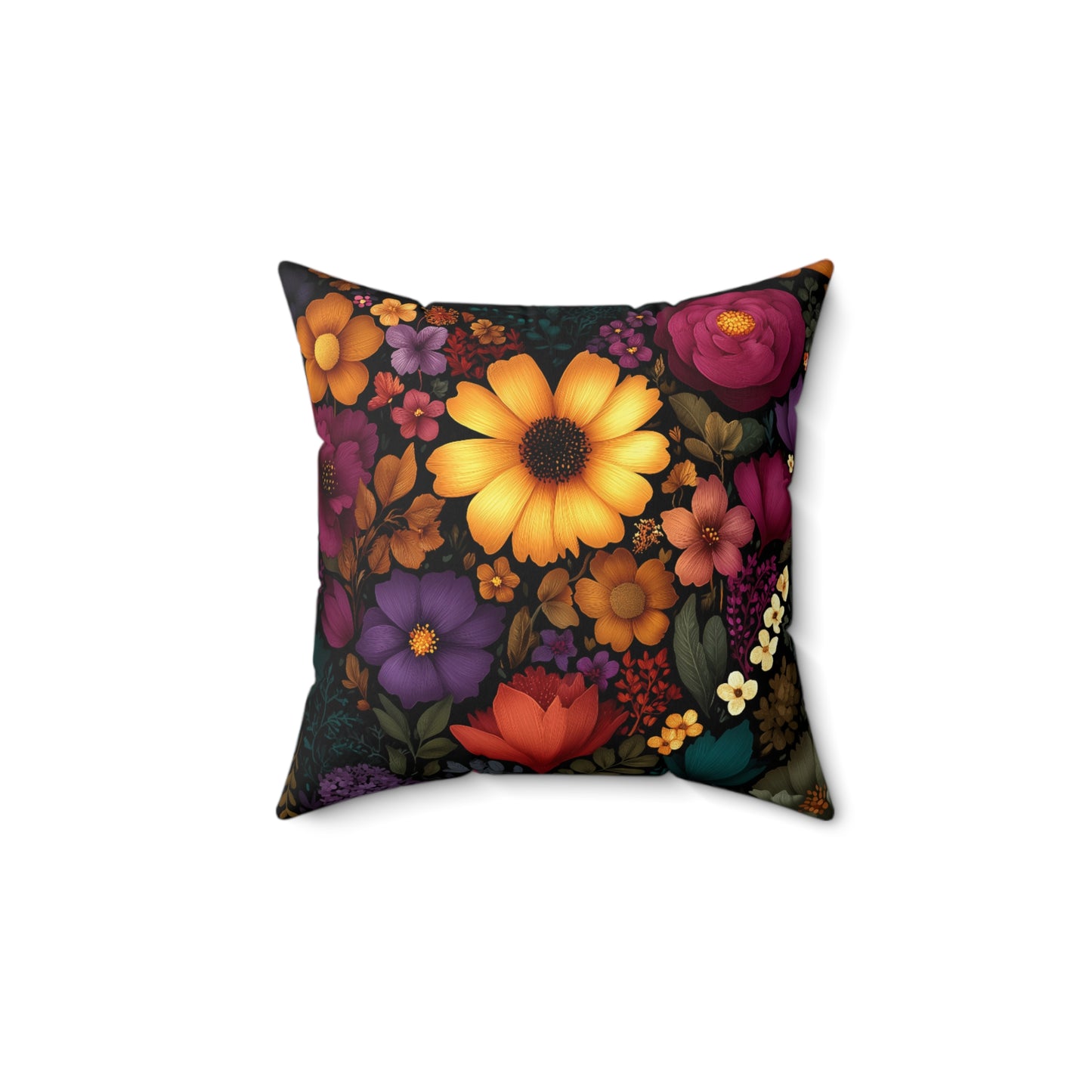Twilight Garden Faux Suede Pillow