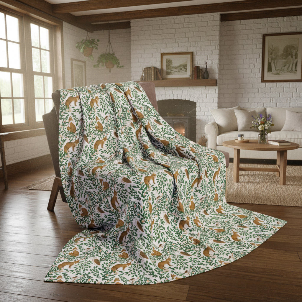 Fox & Owl Arctic Fleece Blanket