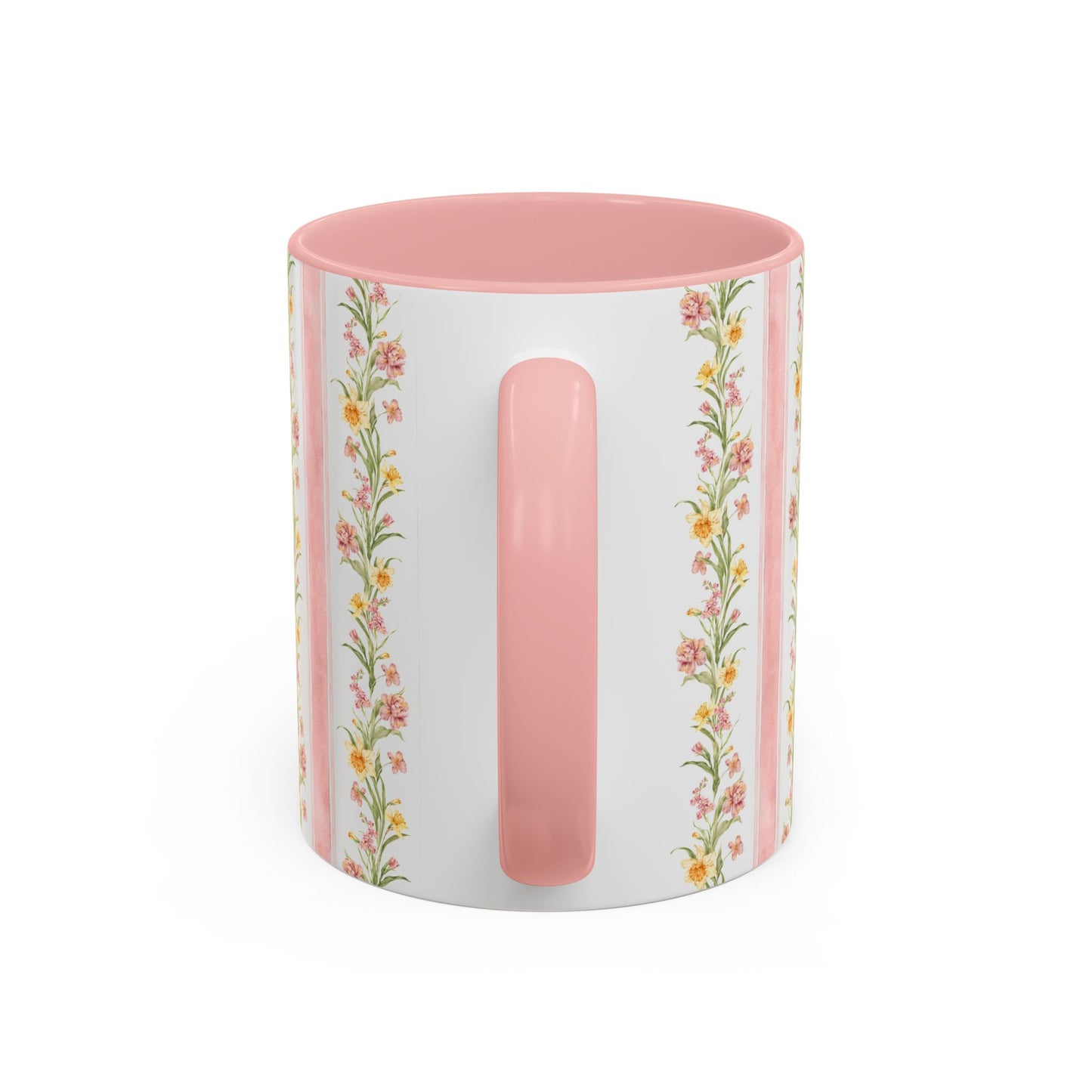 Floral Stripe Accent Coffee Mug | 11oz, 15oz