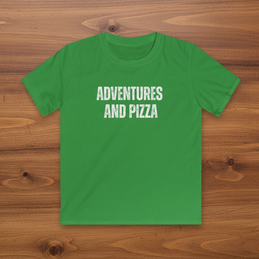 Adventures and Pizza Kids Softstyle T-Shirt