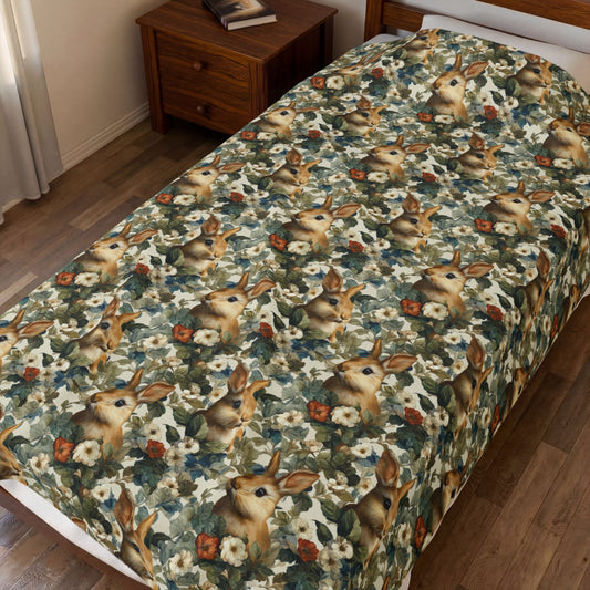 Woodland Bunnies Velveteen Plush Blanket