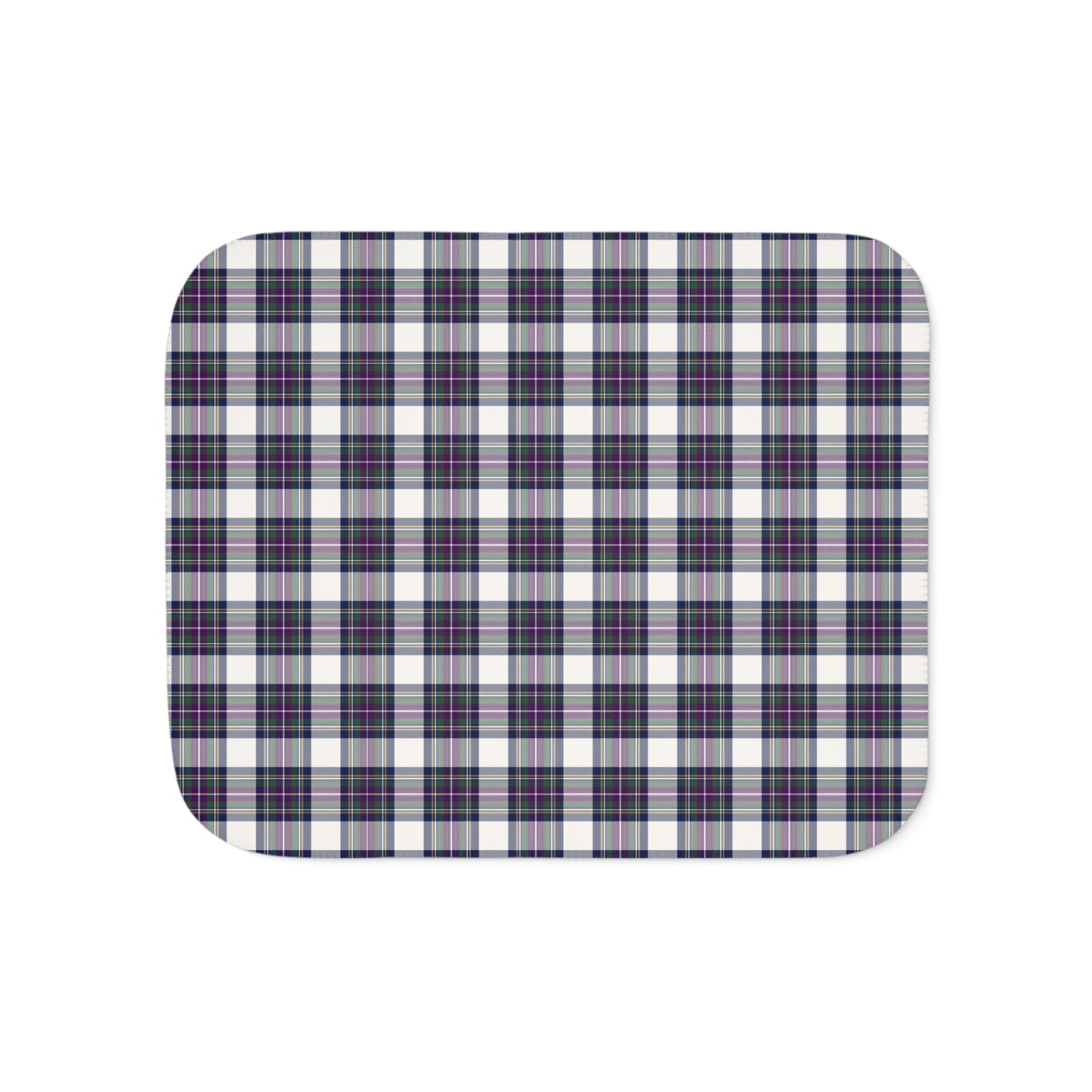 Winter Orchard Plaid Sherpa Blanket — Grey Reverse