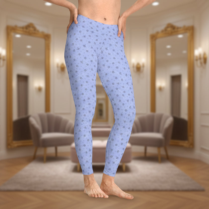 Periwinkle Blue Snowflake Leggings
