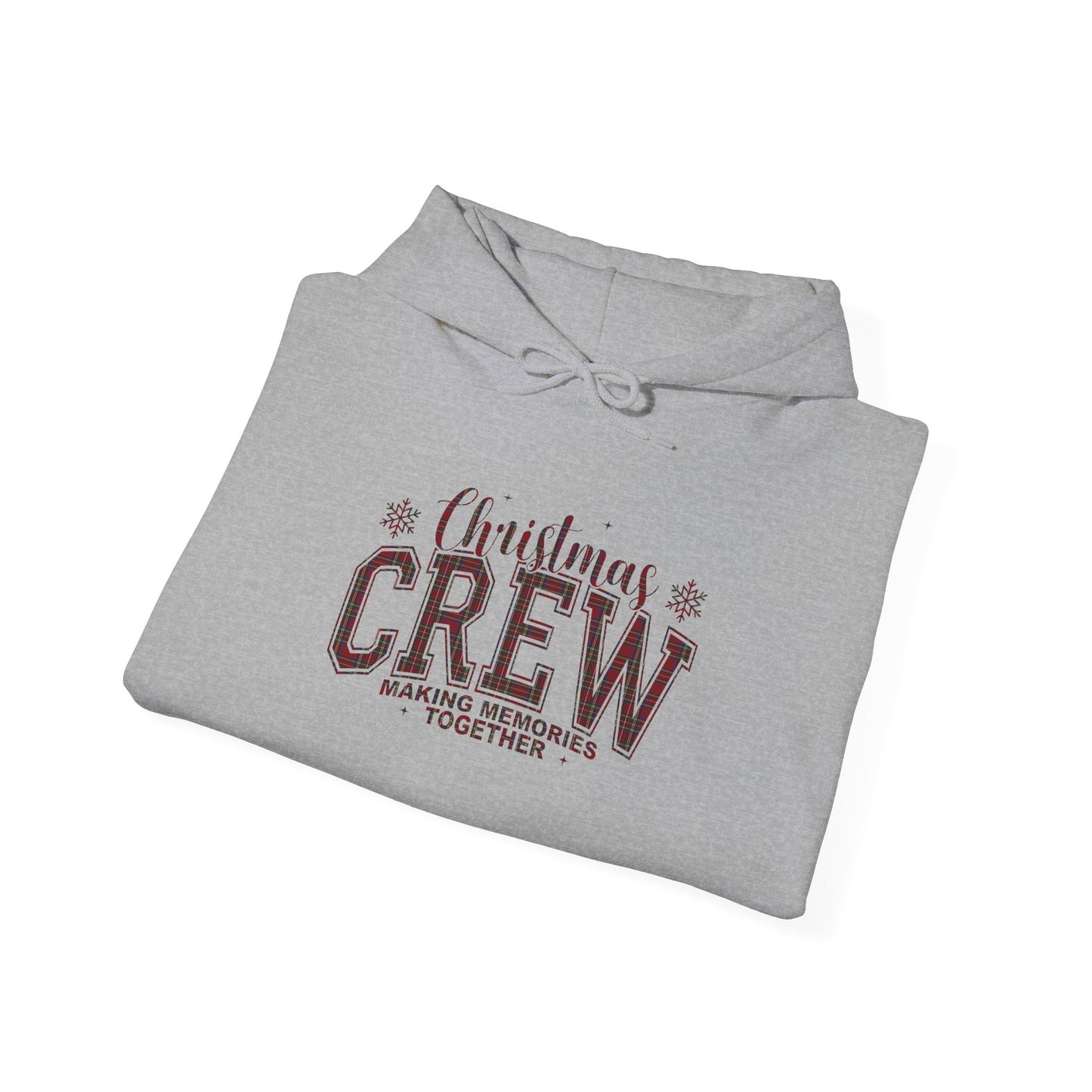 Christmas Crew Plaid Graphic Hoodie (with Snowflake Accent)