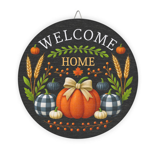 Welcome Home Pumpkin Wood Sign
