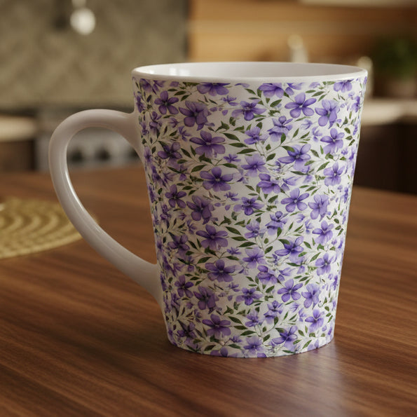 Purple Violets Latte Mug