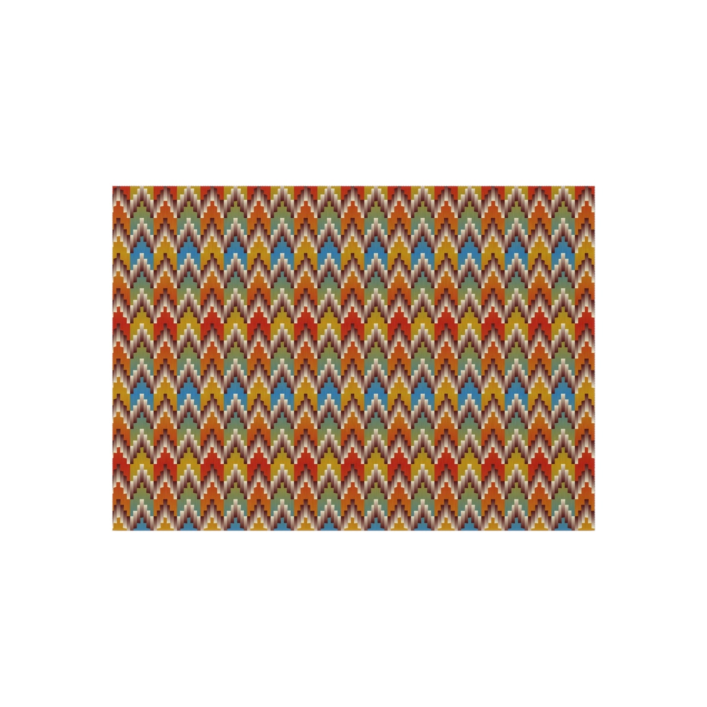 Western Chevron Outdoor Rug — Colorful Zigzag Patio Mat