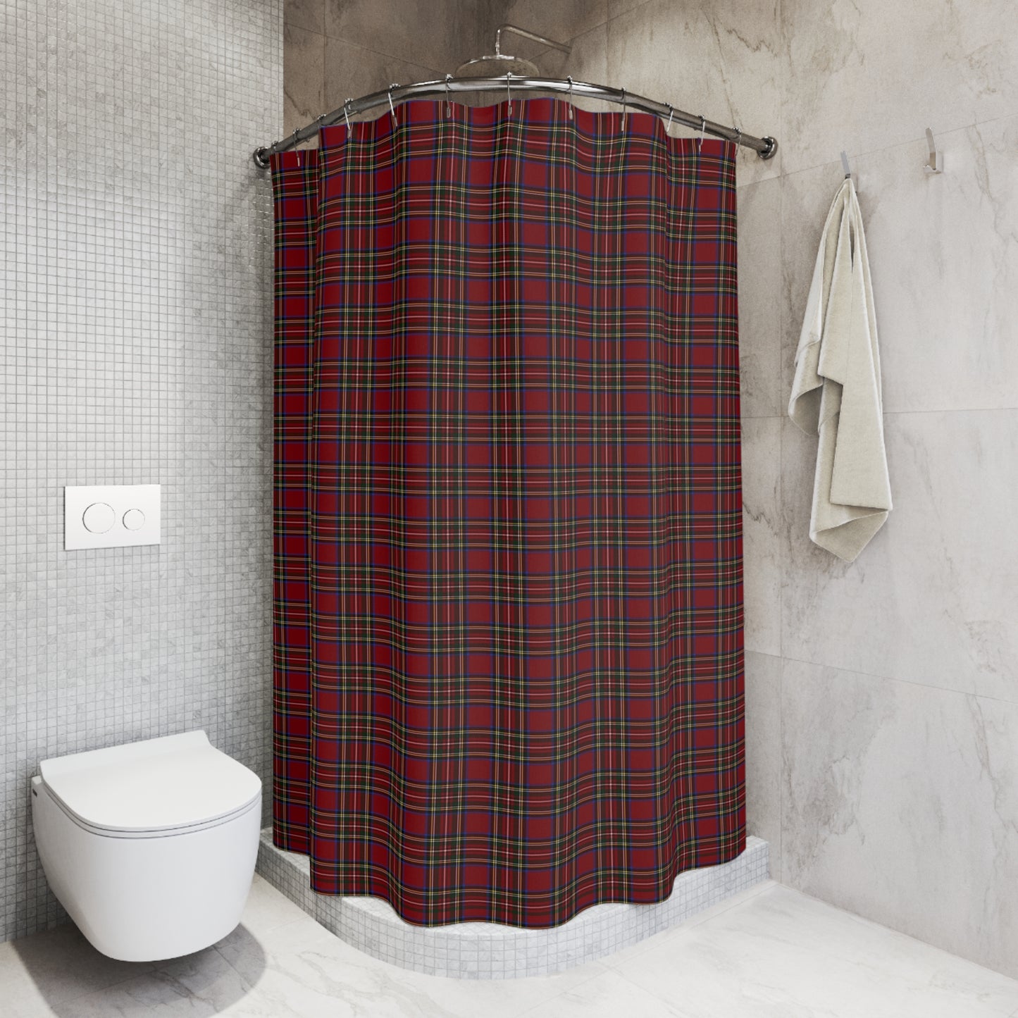 Red Plaid Shower Curtain